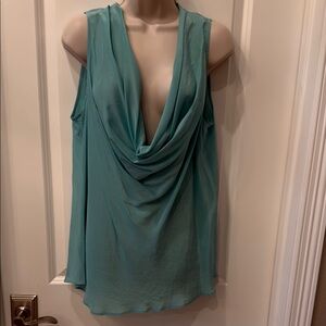 Halogen Aqua Sleeveless Drape Top